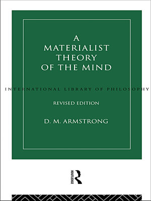 cover image of A Materialist Theory of the Mind